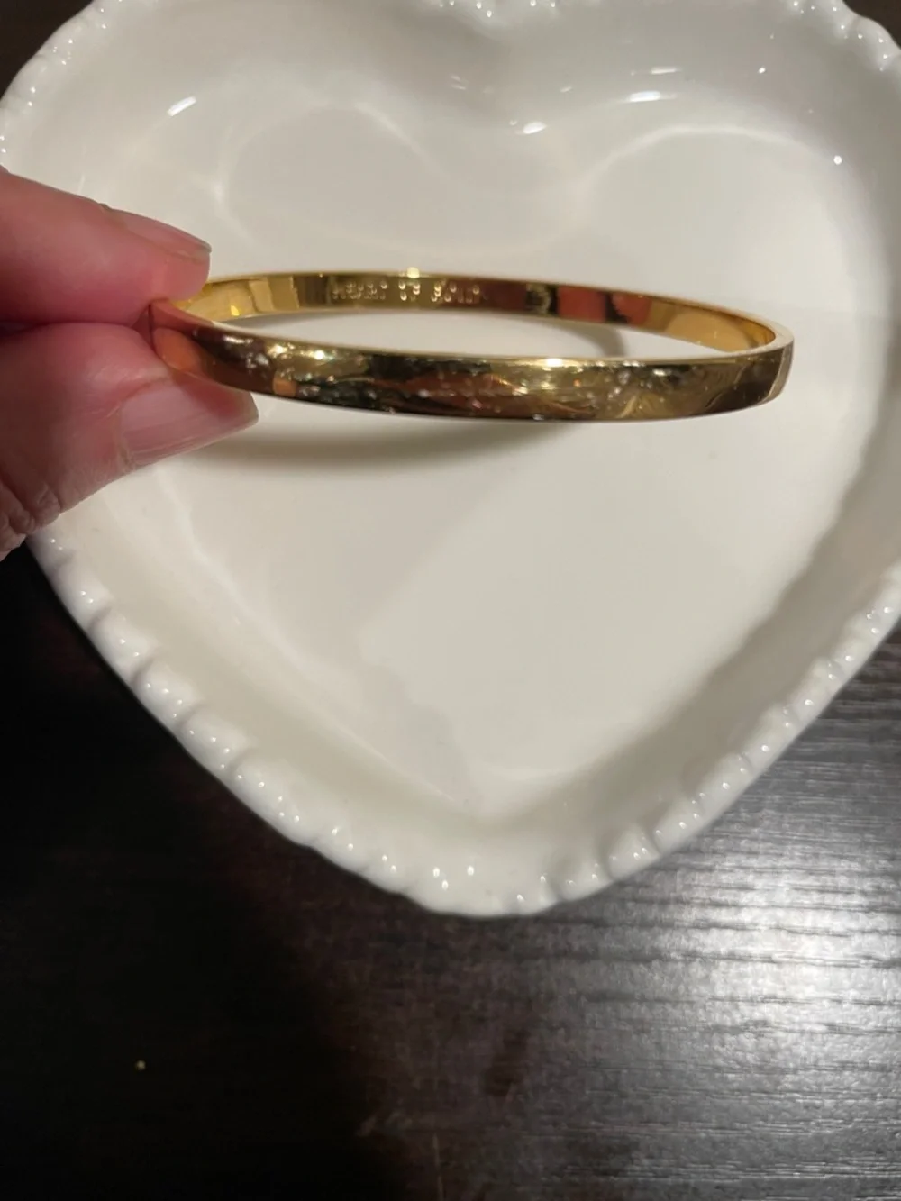 Kate Spade Gold Tone "Heart of Gold" Bangle Bracelet - Picture 5 of 5
